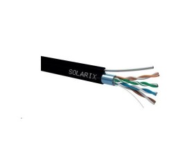 Instalační kabel Solarix venkovní FTP, Cat5E, drát, PE, samonosný, cívka 305m SXKD-5E-FTP-PE-SAM EDF_10101461