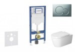 GEBERIT - Duofix Set předstěnové instalace, klozetu ME by Starck a sedátka softclose, tlačítko Sigma01, matný chrom SANI11CP2110