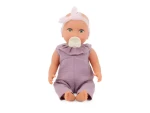 LULLABABY Panenka 35 cm v overalu s čelenkou Lila