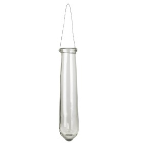 Ib Laursen Závěsná skleněná vázička Hand Blown, čirá barva, sklo, kov