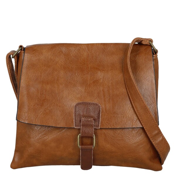 Trendy dámská koženková crossbody kabelka Mitta, hnědá
