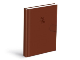 Diář 2026 D801 PU brown s magnetem