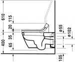 DURAVIT - Starck 2 Závěsné WC pro bidetové sedátko SensoWash, s WonderGliss, alpská bílá 25335900001