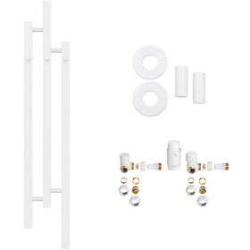 CERANO Koupelnový radiátorový set Fabiano - ústřední vytápění - boční připojení - 251W - bílá lesklá - 1200x220 mm