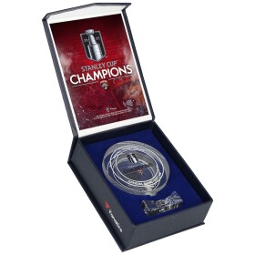 Fanatics Skleněný puk Florida Panthers NHL 2025 Stanley Cup Champions Crystal Puck - Filled with Ice From the 2025 Stanley Cup Final