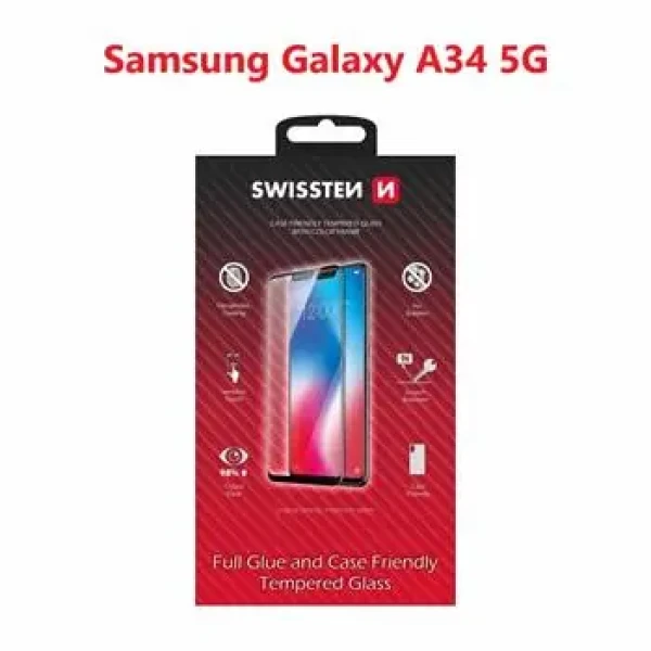 SWISSTEN FULL GLUE COLOR FRAME CASE FRIENDLY ochranné sklo pro Samsung Galaxy A14 5G černá (54501835)