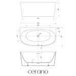 CERANO - Vana akrylátová Altea - volně stojící - nástěnná - bílá lesklá - 150x75x58 CER-682720