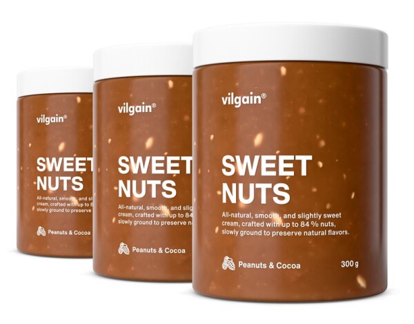 Vilgain Sweet Nuts – 3× Arašídy s kakaem 300 g