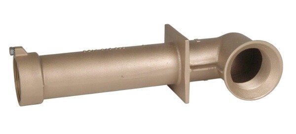 Hugo Lahme průchod stěnou, červený bronz, vnitřní závit 2" x 2", délka 300 mm, úhel 90°, pro keramické bazény