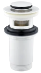 JB Sanitary Umyvadlová výpusť 5/4" s přepadem, malá zátka, BÍLÉ provedení VK09