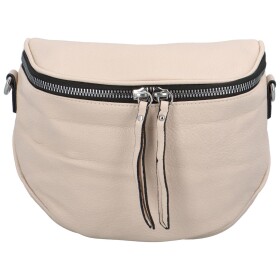 Módní dámská koženková ledvinka/crossbody André, béžová