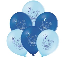 Balónky 3.narozeniny modrý slon 6 ks Balonky.cz Balónky 3.narozeniny modrý slon 6 ks Balonky.cz