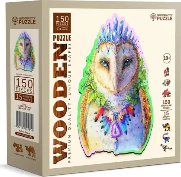 WOODEN CITY Dřevěné puzzle Sličná sova