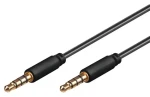 OEM Jack 3,5mm 4pin propojovací kabel M/M 1m / Audio kabel / propojovací / 1 m (4040849638268)
