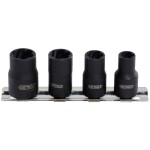 KS Tools 913.1450 Sada spirálových nástrčných hlavic s profilem 1/4, 4 ks, délka 8 mm