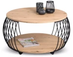 Kulatý konferenční stolek Peking 80 cm, dub artisan