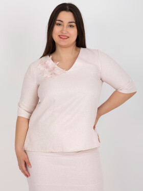 Světle růžová dámská halenka plus size ze sady.Velikost: