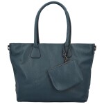 Trendy dámská koženková kabelka na rameno Ceyla, modrá