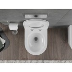MEXEN/S - Rico Závěsná WC mísa Rimless Tornado včetně sedátka s slow slim, duroplast, bílá lesk 30720500T