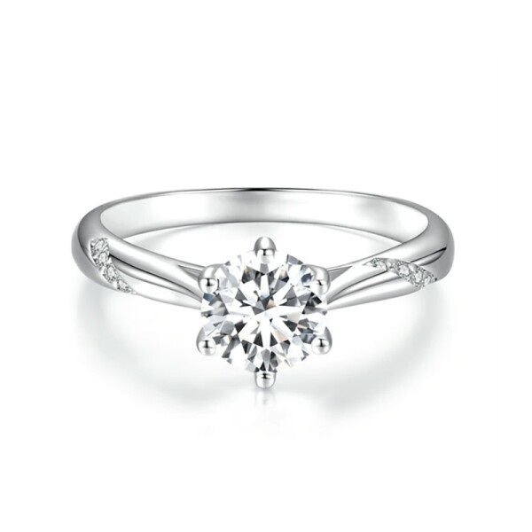 Stříbrný prsten Sabrina 1 ct MOISSANITE + CERTIFIKÁT, 59 certifikát GRA, hadřík na čištění stříbra, dárková krabička