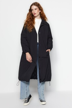 Trendyol Black Premium Oversize vodoodpudivý dlouhý kabát