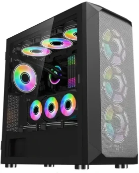 1stCOOL WindStorm Black / PC skříň / MiddleTower / Bez zdroje / ARGB / USB 3.0 / průhledná bočnice (ML-WSTORM-B-ARGB)