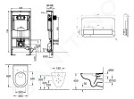 VILLEROY & BOCH - O.novo Set předstěnové instalace ViConnect, klozetu a sedátka, DirectFlush, SoftClosing, a tlačítka E200, lesklý chrom 5660D201