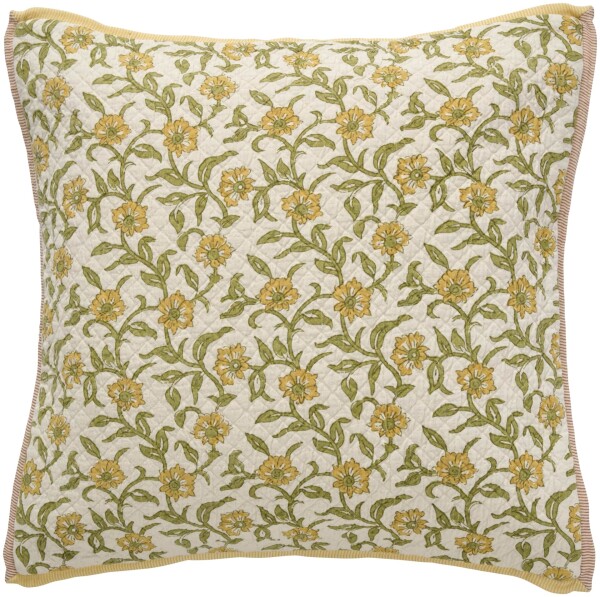 Ib Laursen Bavlněný povlak na polštář Vigga Yellow 50 × 50 cm, žlutá barva, textil