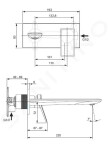 IDEAL STANDARD - Conca Tap Umyvadlová baterie pod omítku, výtok 220 mm, Magnetic Grey A7372A5