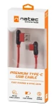Natec Prati červená / Datový kabel / USB-C - USB-A / úhlový konektor / 1 m (NKA-1201)