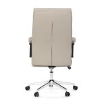 Křeslo kancelářské, béžová ekokůže, kříž kov chromový, houpací mechanismus, čalouněné područky