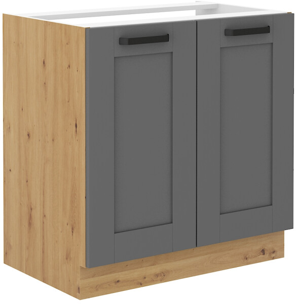 Spodní skříňka pod dřez Luna 80 ZL 2F BB Barva korpusu: Dub artisan, Barva dvířek: Dust Grey