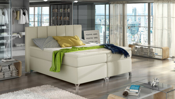 Boxspring Basilio Rozměr: 160 x 200 cm, látka: Soft 33, Varianta: Bez LED osvětlení