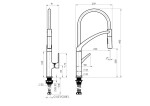 Rubineta - Dřezová baterie ULTIMA U-50 - černá - zlatá OLBAU50GMB