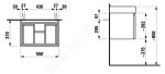 Laufen - Pro S Skříňka s umyvadlem, 1200x530x500 mm, 1 zásuvka, světlý dub H8609684791041