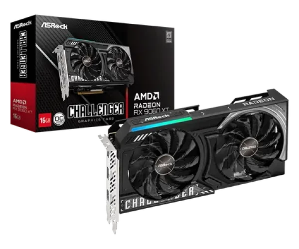 ASRock Radeon RX 9060 XT Challenger OC 16GB / 3290MHz / 16GB GDDR6 / 128-bit / 1x HDMI + 2x DP / 550W (8) (RX9060XT CL 16GO)