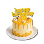 Dortisimo Plastový zápich do dortu Happy Birthday žlutý s hvězdičkami