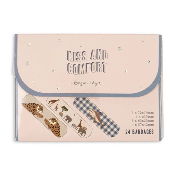 Konges Sløjd Dětské voděodolné náplasti Kiss and Comfort – 24 ks blue mix, multi barva