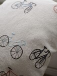 Fine Little Day Lněný povlak na polštář Bicycles 48 x 48 cm, béžová barva, textil