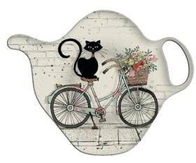Talířek na čajové sáčky BUG ART KIUB - Kočka na kole