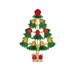 Vánoční brož se zirkony Christmas Tree 6 - vánoční stromeček, Zlatá