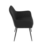 Jídelní židle, černá, sametová látka, DCH-215 BK4