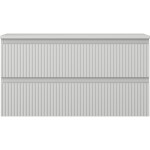MEXEN/S - Rivel koupelnová skříňka pod umyvadlo 90 cm s deskou, 2 zásuvky, reliéf , šedá mat 91A20-09047-2-BFFC62