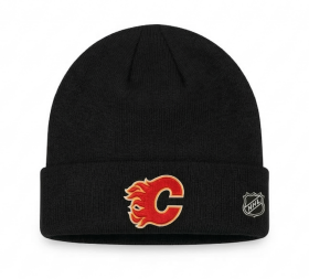 Fanatics Pánská zimní čepice Calgary Flames NHL Authentic Pro A/Cap Cuffed Beanie černá