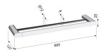 SAPHO - FLORI dvojitý držák ručníků 600, černá mat RF011/15