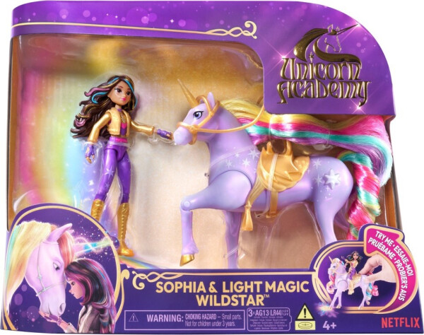 Unicorn academy světelný jednorožec a figurka 11 cm Sophia & Wildstar - Spin Master Unicorn Academy