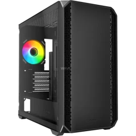 Sharkoon MK2 RGB černá / Micro ATX / 2x USB 3.2 / 1x USB-C / 2x 120mm / bez zdroje / průhledná bočnice (4044951041725)