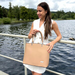 Luxusní dámská kabelka na rameno Delami Aurora, pudrová