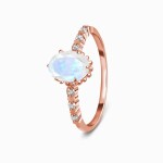 Royal Fashion prsten 14k zlato Vermeil GU-DR23095R-ROSEGOLD-MOONSTONE-TOPAZ Velikost: 10 (EU: 61-63)