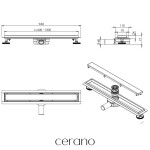 CERANO - Sprchový odtokový žlab, sifon otočný 360° - design 2v1 - nerez - DN40 - 94 CER-8050BD6978